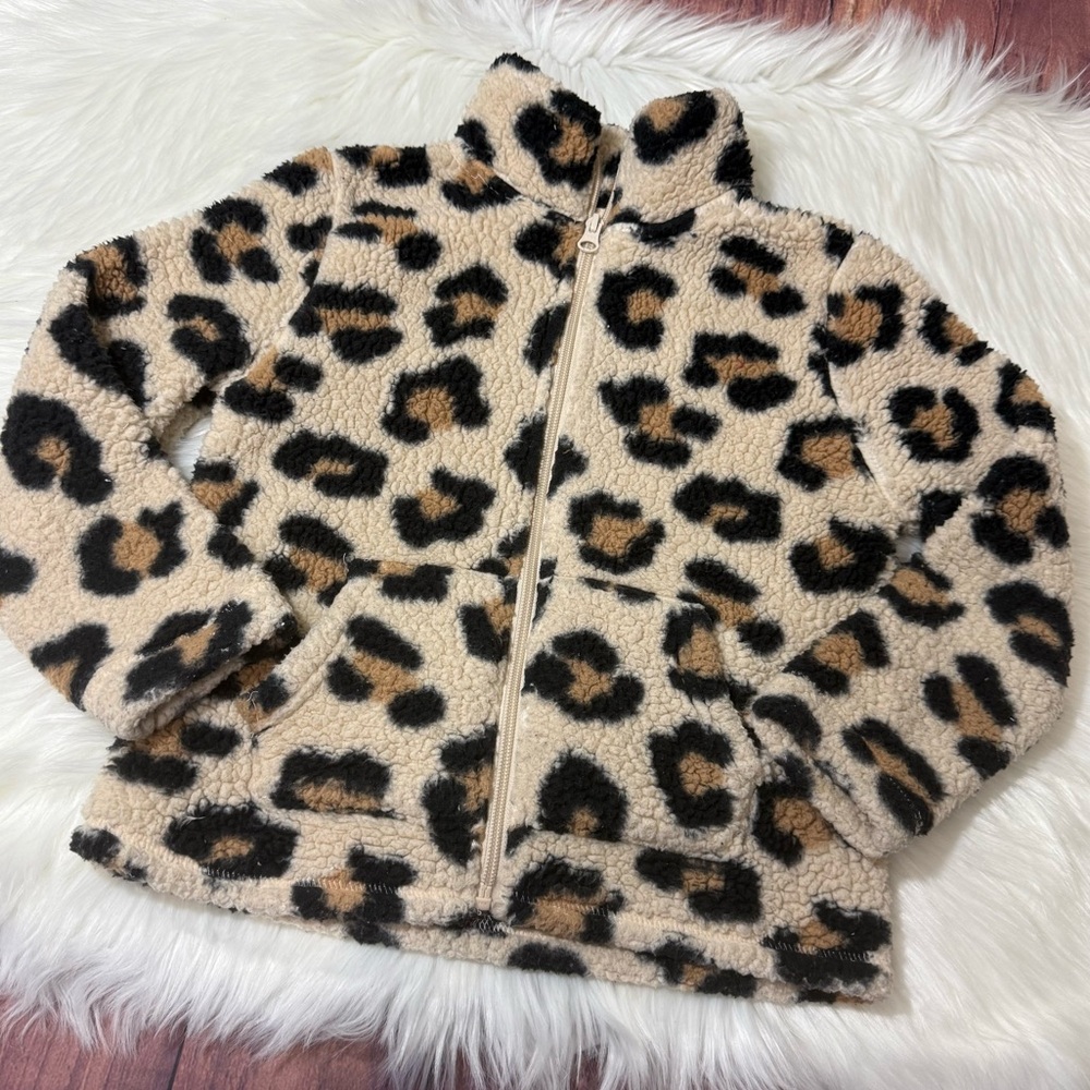 The Children’s Place Youth Girl Size 5/6 Yrs Print Sherpa Zip-Up Jacket - Picture 3 of 15